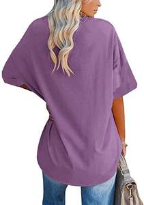 Camiseta Deportiva de Verano para Mujer, Corte Ajustado, Logotipo Personalizado, Nuevo Estilo, Color Sólido, Diseño Serigrafiado - Product Image 3