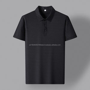 Polo de manga corta informal de negocios para hombre, tela de lona cómoda, patrón sólido, piel fría avanzada - Product Image 4
