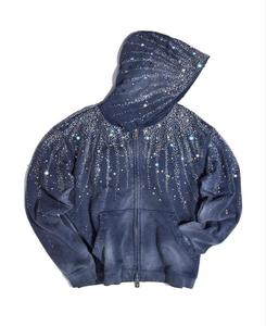 Sweat à capuche pour homme avec strass, streetwear de qualité pour les soirées et le quotidien - Product Image 4