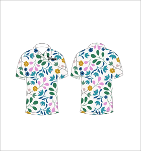 เสื้อโปโลผู้ชายลายพิมพ์สีสันสดใสทั่วตัว แขนสั้น สไตล์ลำลอง สำหรับเล่นกอล์ฟ - Product Image 3