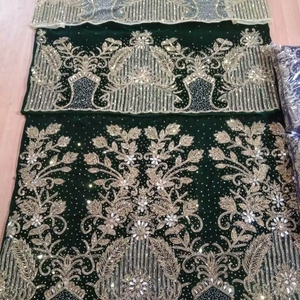 ผ้าจอร์เจียต์คุณภาพสูง เนื้อนุ่ม ทออย่างดี สำหรับผู้หญิงและเด็กผู้หญิง ปักลายประดับด้วยลูกปัด เหมาะสำหรับงานแต่งงาน ขายส่งและส่งออก - Product Image 1