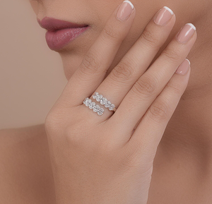 แหวนเงินแท้ 925 ประดับเพชรเลี้ยงในห้องปฏิบัติการ ดีไซน์หรูหราสำหรับผู้หญิง เหมาะสำหรับงานแต่งงาน - Product Image 5