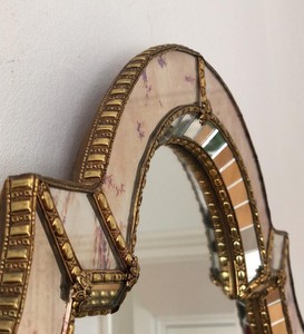 Large Vintage Venetian Brass <b>Mirror</b> - Product Image 2