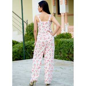 จั๊มสูทเอวสูงสีชมพูเชอร์รี่สำหรับผู้หญิง ไซส์ XS ดีไซน์ระบายอากาศได้ดี เหมาะสำหรับชีวิตประจำวัน - Product Image 1