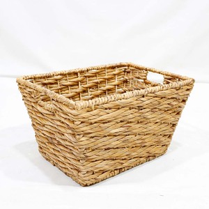 Top Selling Eco Friendly Water Hyacinth <b>Rectangular</b> <b>Storage</b> <b>Basket</b> Organizer Box with Built in Handles - Product Image 2
