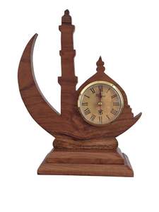 Horloge murale mécanique artisanale en bois naturel, design sculptural artistique, style ferme moderne, écologique et luxueuse - Product Image 2