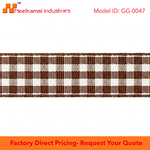 ริบบิ้นโกรเกรนลายตารางสีน้ำตาลขาวขนาด 15 มม. ขายส่ง สำหรับงานห่อของขวัญ งานเย็บปักถักร้อย งานฝีมือ ตกแต่ง และบรรจุภัณฑ์สไตล์เรียบง่าย - Product Image 6