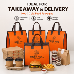 Bolsas de Embalaje para Alimentos Calientes/Fríos Desechables con Logotipo Personalizado, Bolsas de Entrega para Llevar de Gran Capacidad, Bolsa de Aluminio No Tejida - Product Image 5