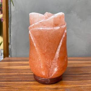 Lampe en forme de fleur en sel rose de l'Himalaya, éclairage décoratif artisanal Feng Shui, fournisseur OEM pour l'exportation - Product Image 3