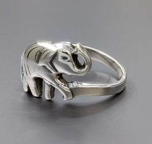 <b>Elephant</b> Design Silver Ring 925 Sterling Silver Animal Band, Lucky <b>Elephant</b> Handmade Unisex <b>Gift</b> Ring - Product Image 2