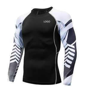 SFANA SPORTS Nueva Camiseta de Compresión de Manga Larga para Hombre, Rashguard para Entrenamiento de MMA y BJJ, Antibacteriana, de Poliéster/Nailon de Secado Rápido - Product Image 6