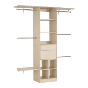 Sistema Armadio Moderno a 2 Cassetti con Organizzatori in Legno Regolabili e 5 Ripiani Estraibili - Organizzazione Guardaroba Moderna - Product Image 1