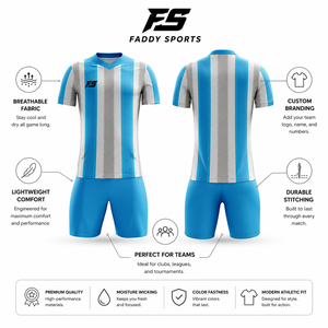 Ensemble de maillots de football personnalisés sublimés, séchage rapide, respirant, uniforme de football pour hommes et jeunes, vêtements d'entraînement d'équipe, vente en gros de vêtements de sport - Product Image 5