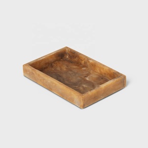 Plateau décoratif de mariage en résine à motif marbré abstrait, thème fruits, rectangulaire, luxe moderne, technique de courbure, emballage individuel - Product Image 3