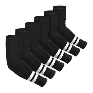 Unisex Solid Polyester Arm Sleeves UPF50+ Three-Quarter Length Sun Protection Gray <b>Black</b> <b>White</b> <b>Stripes</b> Reflective Arm Sleeves - Product Image 2
