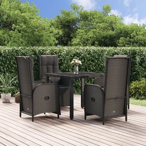 Conjunto de comedor de jardín mediano en ratán sintético negro - Product Image 1