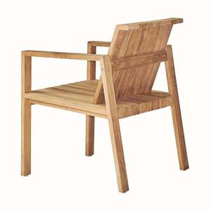 Outdoor Solid Teak Wood Garden <b>Chair</b> with Armrests Durable <b>Rustic</b> Design Waterproof Eco-Friendly for Patio Use - Product Image 4