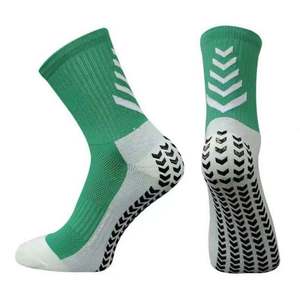 Chaussettes de sport antidérapantes vertes mi-mollet, chaussettes athlétiques épaisses à fond éponge, respirantes et résistantes à l'usure pour la course et le football - Product Image 1