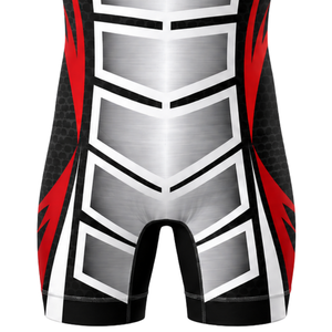 Traje de Lucha Sublimado Rojo y Negro para Hombre, Uniforme Deportivo de Poliéster para Entrenamiento y Rendimiento - Product Image 6