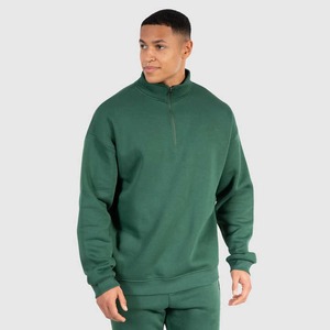 Sweat-shirt demi-zip épais 400 g/m² pour homme, coupe ample, col quart-zip, idéal pour les marques de streetwear, personnalisable avec logo - Product Image 1