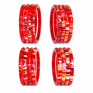 Handcrafted Lampwork Glass <b>Bangle</b> 4 Piece Set Colorful Moon Shape Traditional Ethnic <b>Bangles</b> for Women Wedding Jewelry Wholesale - Product Image 1