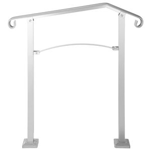 Corrimano in Lega di Alluminio a 2-3 Gradini per Esterni, Ringhiera Flessibile ad Arco Transizionale per Portico e Scale, Dispositivi di Assistenza - Product Image 5