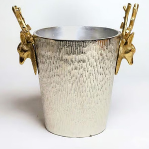 Casted Aluminum Ice <b>Buckets</b> Wine Bottle Cooler Wine Bottle Cooler Gold Aluminum Stag Head Wine Cooler - Product Image 3