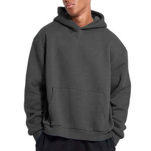 Sweat à capuche unisexe oversize en molleton bouclette 100% coton, coupe droite à épaules tombantes, haute qualité, personnalisable avec impression - Product Image 1