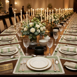 Classic Cotton Table Mat Heat Resistant Dining <b>Placemat</b> Durable Washable Reusable Table Mats Wholesale Supply Custom Branded Use - Product Image 5