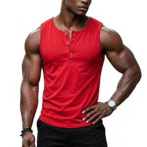 Custom Logo Men's Sleeveless Henley Tank <b>Top</b> Fashion Streetwear Muscle Fit Vest Stylish Casual Wear Wholesale Tank <b>Tops</b> For Men - Product Image 6