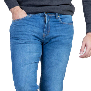 Jeans de Mezclilla Elásticos Smart Fit, Color Azul Primavera, Corte Slim Fit, Pierna Ajustada, Cómodos, Mezcla de Algodón, Estilo Casual y Urbano para Hombre - Product Image 3