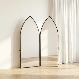 Artisan Design Modern Framed <b>Gothic</b> Arch Brass/<b>Mirror</b> Tabletop Durable Decorative Glass Home Interior Design - Product Image 2