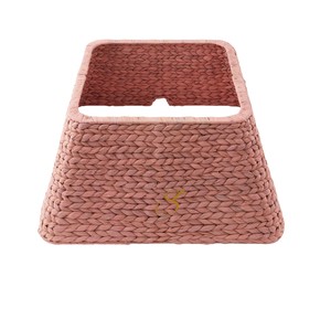 Dusty Rose Square Water Hyacinth Christmas Tree Collar Cord Cutout <b>Split</b> Xmas Tree Base Box For Holiday Decoration - Product Image 1