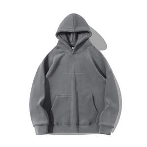 Sudadera con capucha Unisex de felpa pesada de 600g, suéter cálido de lana de doble cara, Sudadera con capucha Polar de Color sólido para hombre - Product Image 4