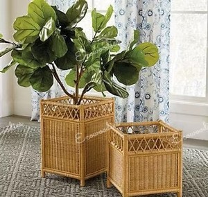 Rattan <b>Square</b> Planters <b>Set</b> Of 2 Natural Woven Basket For Home Decoration Modern Design Bamboo Flower Pot Plant Pot Handmade <b>Sets</b> - Product Image 4