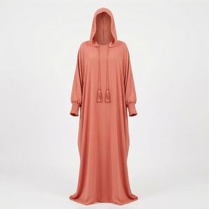 2025 OEM Kimono Abaya pour femmes musulmanes, en tissu polyester épais, doux et très extensible, col en V, manches longues, pour fêtes, Ramadan, mariages - Product Image 1