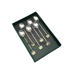 Juego de 6 cucharas de Metal desechables, cubiertos para restaurante en casa o para servir fiestas - Product Image 1