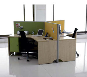 เวิร์กสเตชันแบบโมดูลาร์ Abhilasha ทนทาน โครงอะลูมิเนียม ท็อปบอร์ดลามิเนต พร้อมตัวแบ่ง ดีไซน์ตามหลักสรีรศาสตร์ ขายส่ง - Product Image 3