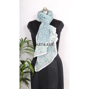 Paréo bandeau pour femme de haute qualité, fait main, imprimé au bloc, personnalisable, motif floral Paisley, en coton, pour la plage, écharpe de couverture 1 - Product Image 2