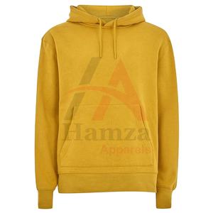 เสื้อฮู้ดผ้าฟลีซสีเหลืองมีสไตล์ลำลองแบบสวมหัวทรงปกติเป็นมิตรกับสิ่งแวดล้อม280 GSM เสื้อมีฮู้ดปรับสายได้ - Product Image 1