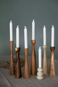 Ensemble de trois porte-bougies en bois pour la décoration de la maison de style farmhouse - Product Image 6