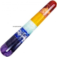 Venta al por mayor de piedra de ágata natural de la mejor calidad, Chakras varitas de siete curativas, torre de cristal de Chakra, punto obelisco tallado grabado