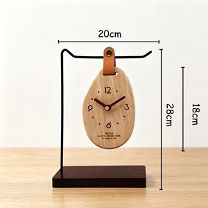 Nouvelle Arrivée Horloge de Bureau Ovale Minimaliste en Bois, Mouvement à Quartz Silencieux, Affichage à Aiguilles, Fonctionnant sur Piles - Product Image 2
