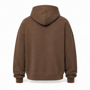 Sweat-shirt en molleton à capuche marron pour homme OneTen, coupe ample, logo brodé, vêtement décontracté pour l'automne - Product Image 4