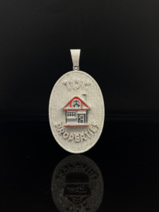 Pendentif personnalisé de luxe en alliage plaqué or avec diamants effet goutte de glace - Product Image 6