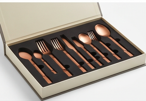 Juego de cubiertos clásico de acero inoxidable pulido en oro rosa, perfecto para el hogar, comedor, bodas, utensilios de cocina, vajilla de restaurante, cubertería. - Product Image 6