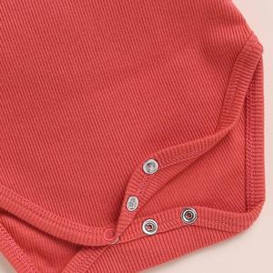 บอดี้สูทแขนสั้นทำจากไม้ไผ่อีลาสเทนออร์แกนิกชุดชั้นในเด็กสีเบอร์รี่ - Product Image 4