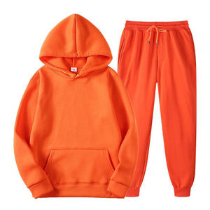 Customized 100% Cotton Men's Pullover Hoodie Jogger Set Men's Sweatshirt & Joggers Tracksuit Set From Pakistan Hooded Collar - Product Image 4