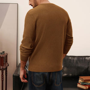 Nouveau design élégant, faible MOQ, pull pour homme, logo personnalisé, pull pour homme en gros, pull basique en coton mélangé - Product Image 2