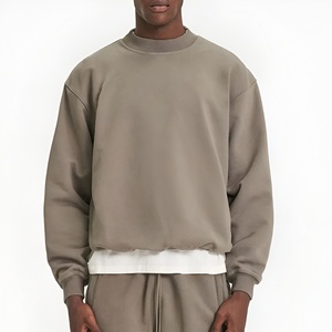 Sudadera Oversize de Forro Polar para Hombre, 100% Algodón, Cuello Redondo Liso, Unisex, Invierno, Venta al por Mayor, Estilo Urbano - Product Image 1